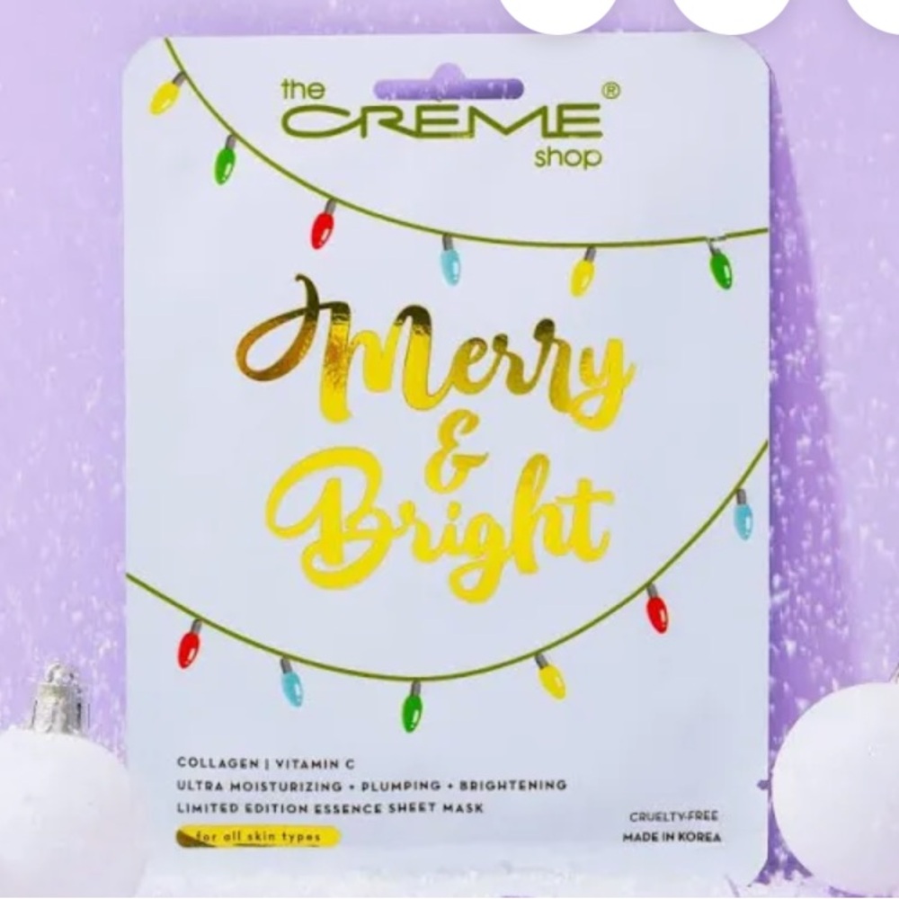 💕The Crème Shop Merry & Bright Gold Sheet Mask set of 3. Part of 3 for $25